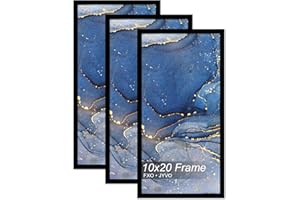 Fxojyvo 10x20 Picture Frame Set of 3, Black Frame for 10 x 20 Inch Picture Poster Photo, Light Weight and High Transparent 10 by 20 Frame for Wall - 3 Pack/Black/10 x20