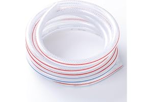 Eoiips 2” ID PVC Braided Clear Flexible Vinyl Tubing, 2" ID x 2-1/4" OD Heavy Duty Reinforced Vinyl Hose Tube for Water, Oil & Liquid Transfer, 8FT