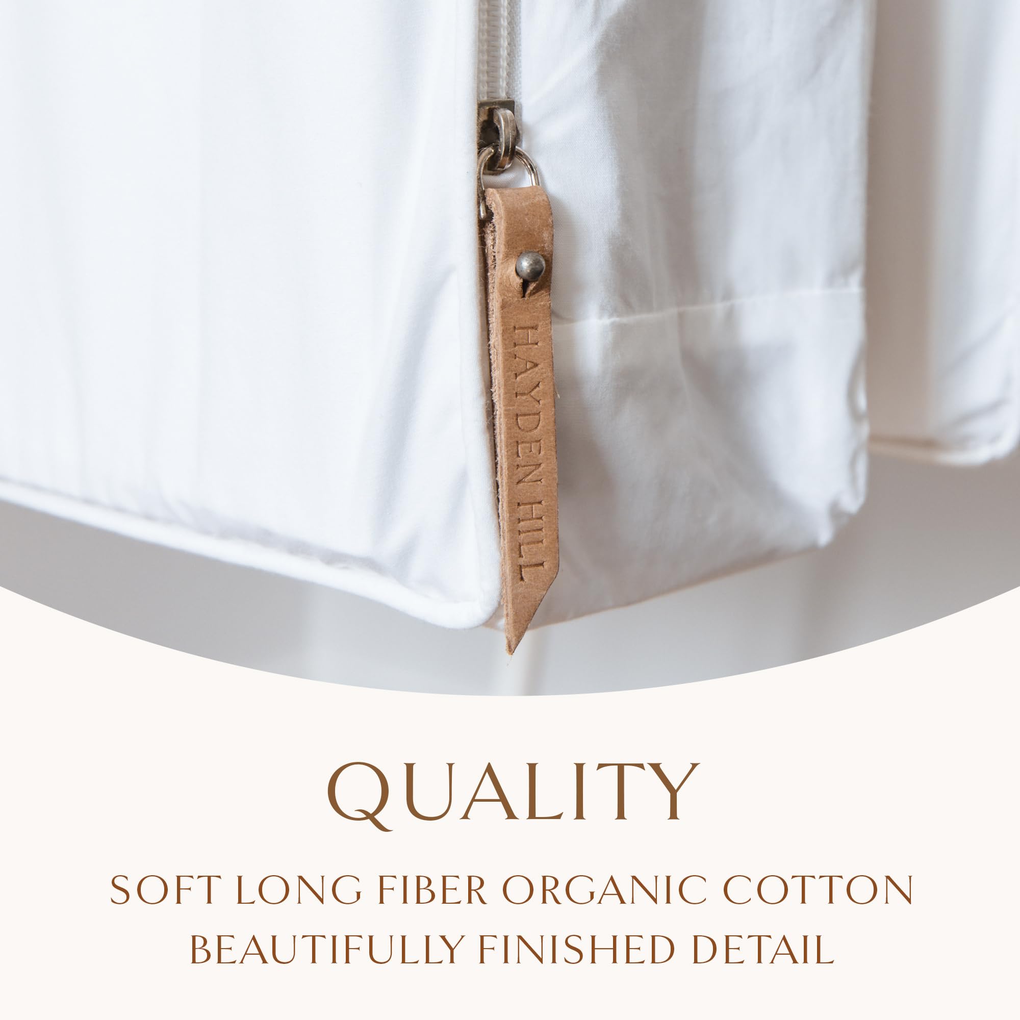 Hayden Hill Luxury Organic Cotton Garment Storage Bag - Short 40 Inch - Breathable Hanging Clothes Bag for Short Dresses, Jackets & Suit Bags for Closet Storage - Certified Carbon Neutral