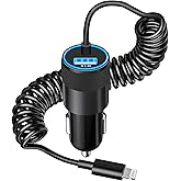 Apple MFi Certified iPhone Car Charger Fast Charging + 6FT Lightning Cable | Caiinei 4.8A Dual USB Car Phone Charger Car Accessories Cigarette Lighter Adapter for iPhone 14 13 12 11 Pro XS Max XR X iPad