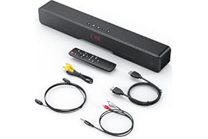ELECTCOM PRO Sound Bar for TV, Barre de Son | HDMI, Bluetooth, AUX, RCA, Optical, Coaxial, USB | Compact Home Audio Speaker w