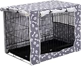 Pethiy Dog Crate Cover Polyester Pet Kennel Universal Fit 24 Inch Sky Gray view 1