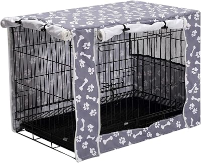 Pethiy Dog Crate Cover Durable Polyester Sky Gray 42 Inch Fits Most 36" Crates