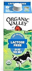 Organic Valley Fat Free Milk, Ultra Pasteurized, Lactose Free, 64 Fl.Oz