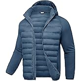 TBMPOY Men's Hybrid Puffer Jacket Lightweight Running Winter Warm Jacket Coat Insulated Golf