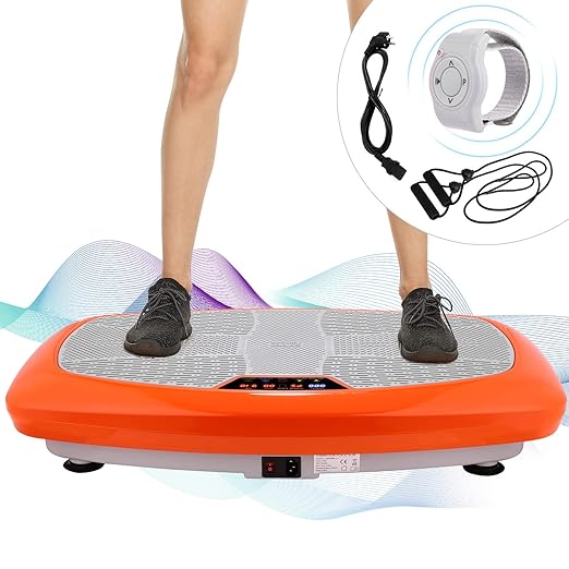 Ancheer 3D Unisex-Adult Vibrationsplatte Ganzkörper Trainingsgerät rutschfest, Vibrationsgerät mit Armband Fernbedienung LCD 