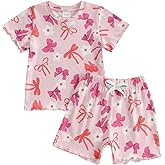 fhutpw Toddler Baby Girls Summer Clothes Floral Crewneck Short Sleeve T-Shirts Tops Ruffle Shorts Cute Outfits Set 6M-4T