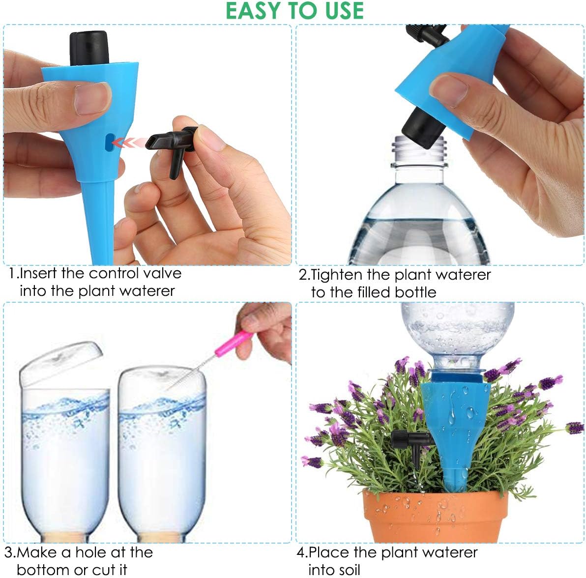 BioGreen - Set Di 12 Sistemi Di Irrigazione Hydro Wine Per Piante Da Balcone E Da Vaso - Foto 5