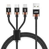 3 in 1 Multi Charger Cables Nylon Braided Multiple