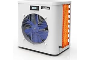 Villastar Swim Pool Heater, Electric Pool Heater for Above Ground Pool, Spas, Inground Pool Heat Pump 16000 BTU/hr, Up to 5000 gallons, Fit 15/18/24 Foot Pool, 110V swimming pool heaters YC-005-FNEW