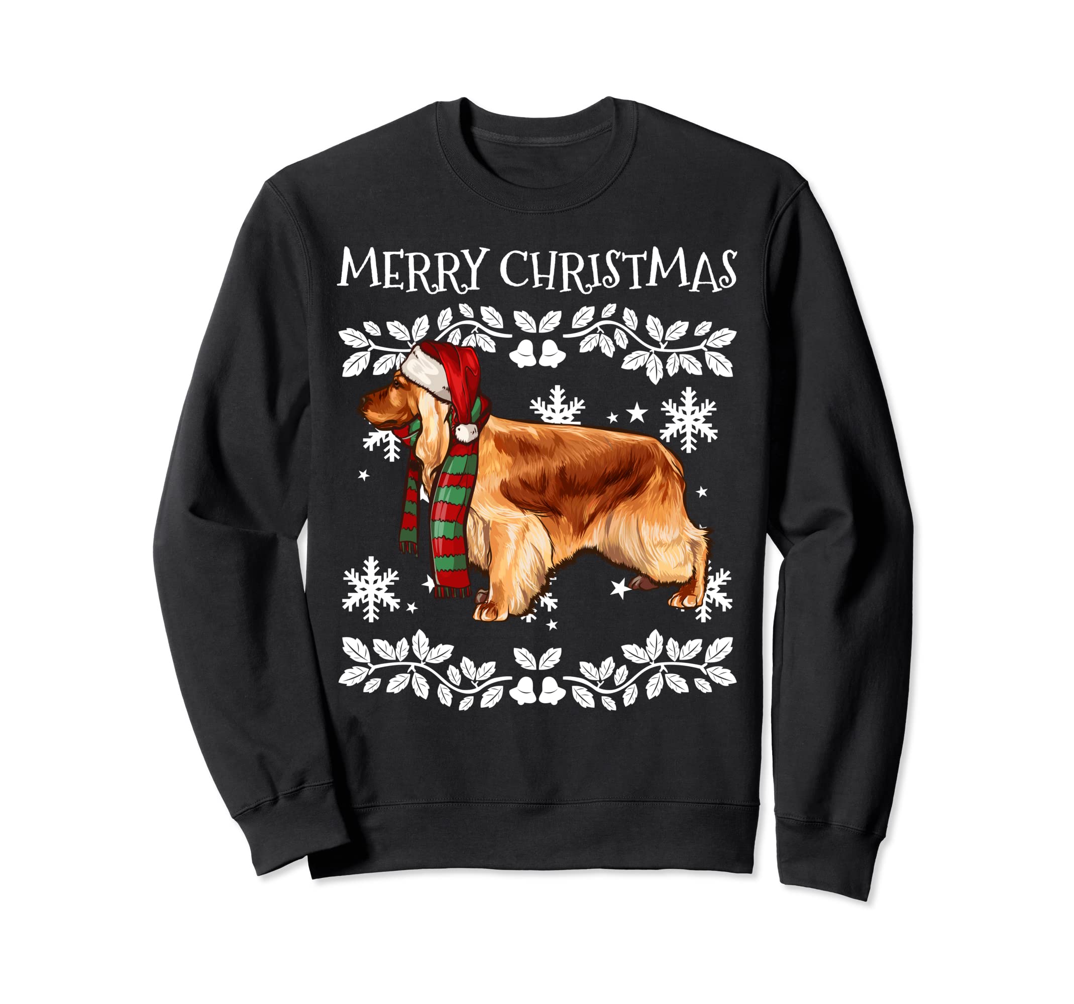 Merry Christmas Ornament English Cocker Spaniel Xmas Santa Sweatshirt