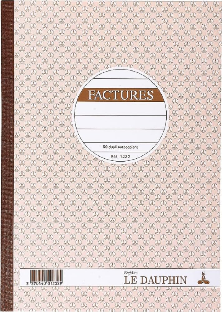 le dauphin - Ref. 1232D - 1 INVOICE manifold - carbonless paper - duplicate (1 original and 1 copy) - 50 sheets - format 29.7 x 21 cm - varnished cover