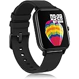 AMATAGE Smart Watch for Android Phones iPhone for Men Women, Fitness Tracker Watch with Heart Rate Oxyhemoglobin Saturation Monitor, Waterproof Activity Tracker with Sleep Monitor(Black)