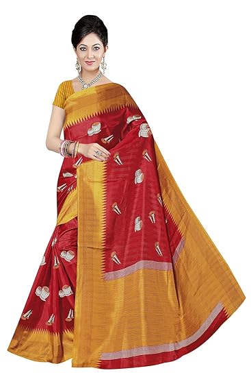 Winza Designer Womens Manipuri Khadi Saree with Blouse (MN-11011)