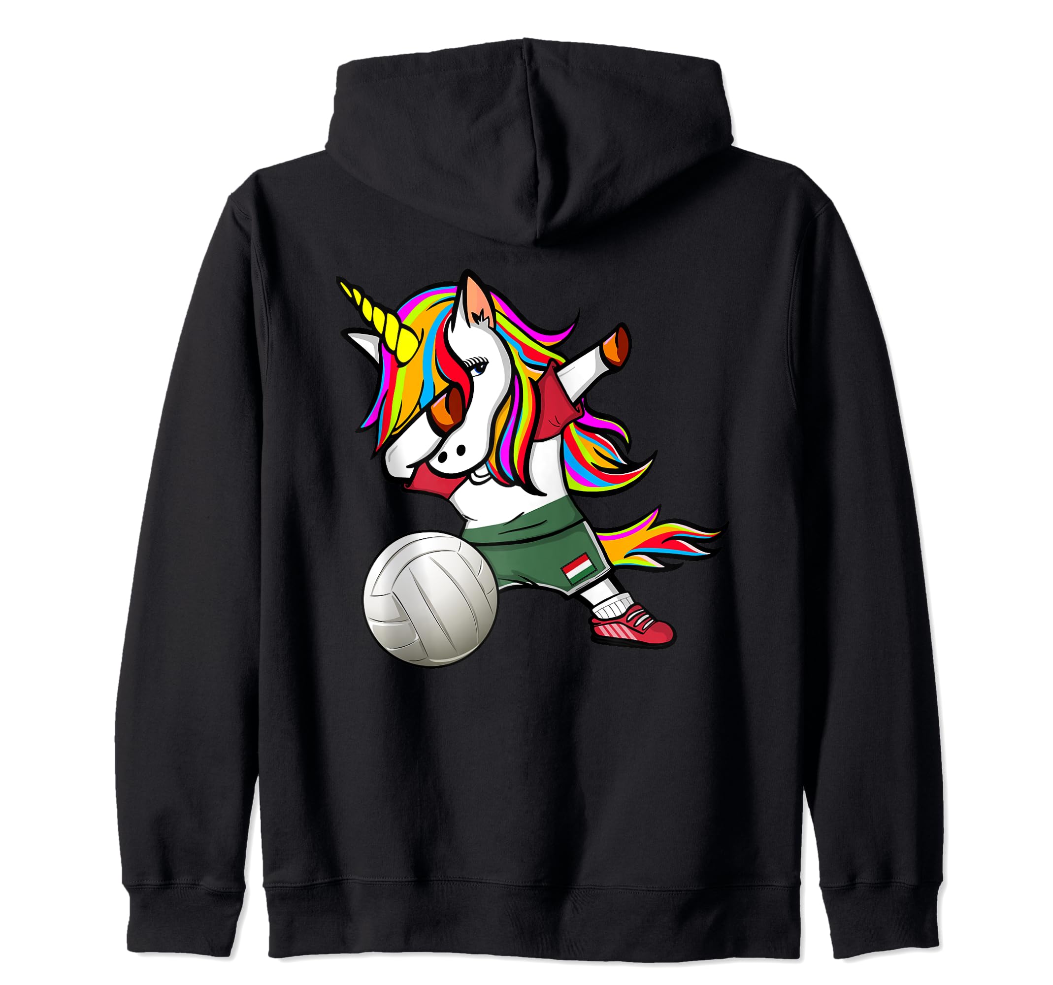 Dab Unicorn Hungary Volleyball Fans Jersey Hungarian Flag Zip Hoodie