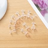 ZHIYE Push Pins 100 pcs Rose Gold Clear Map Thumb Tacks 8mm 23mm with Container view 3