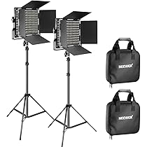 【b2l63】2色カラーLEDライトスクリーン OFF黒 60cm x 36cm Neewer 2 peças bicolores 660 luzes de vídeo LED e kit de suporte