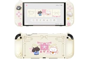 PlayVital Cherry Blossoms Kitten Protective Case for Nintendo Switch 2 with Stand | Cute Cat Ear & Paw Silicone Grips, Dockab