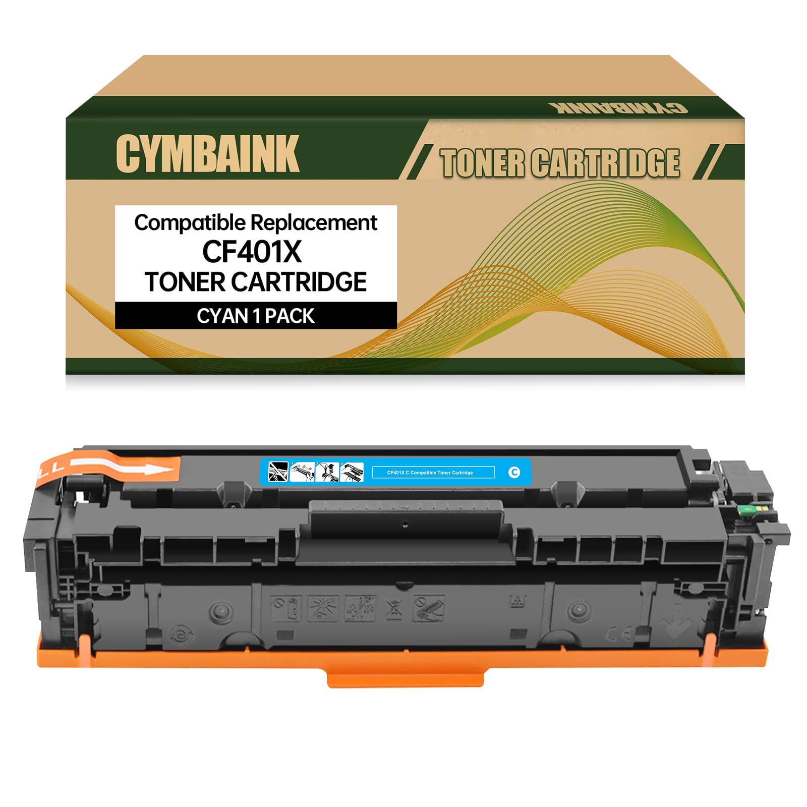 CYMBAINK CF401X CF401A 201X 201A CYAN Compatible Toner Cartridges Replace for Color Pro M252dw M252n MFP M277dw MFP M277n Series Printer, (1 Pack).
