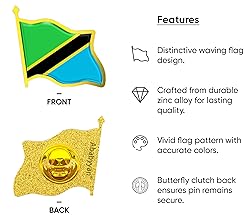 Tanzania Flag Lapel Pin - Enamel Metal National