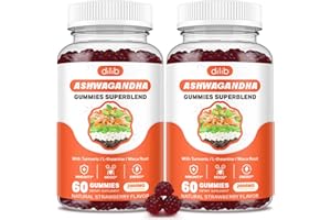 dilib (2 Pack) Ashwagandha Gummies for Women & Men: 10in1 Premium 2000mg Organic Ashwa Root Extract Supplement - Promotes Calmness, Improves Mood, Energy & Immune Support Vegan - 120 Aswangdha Gummy
