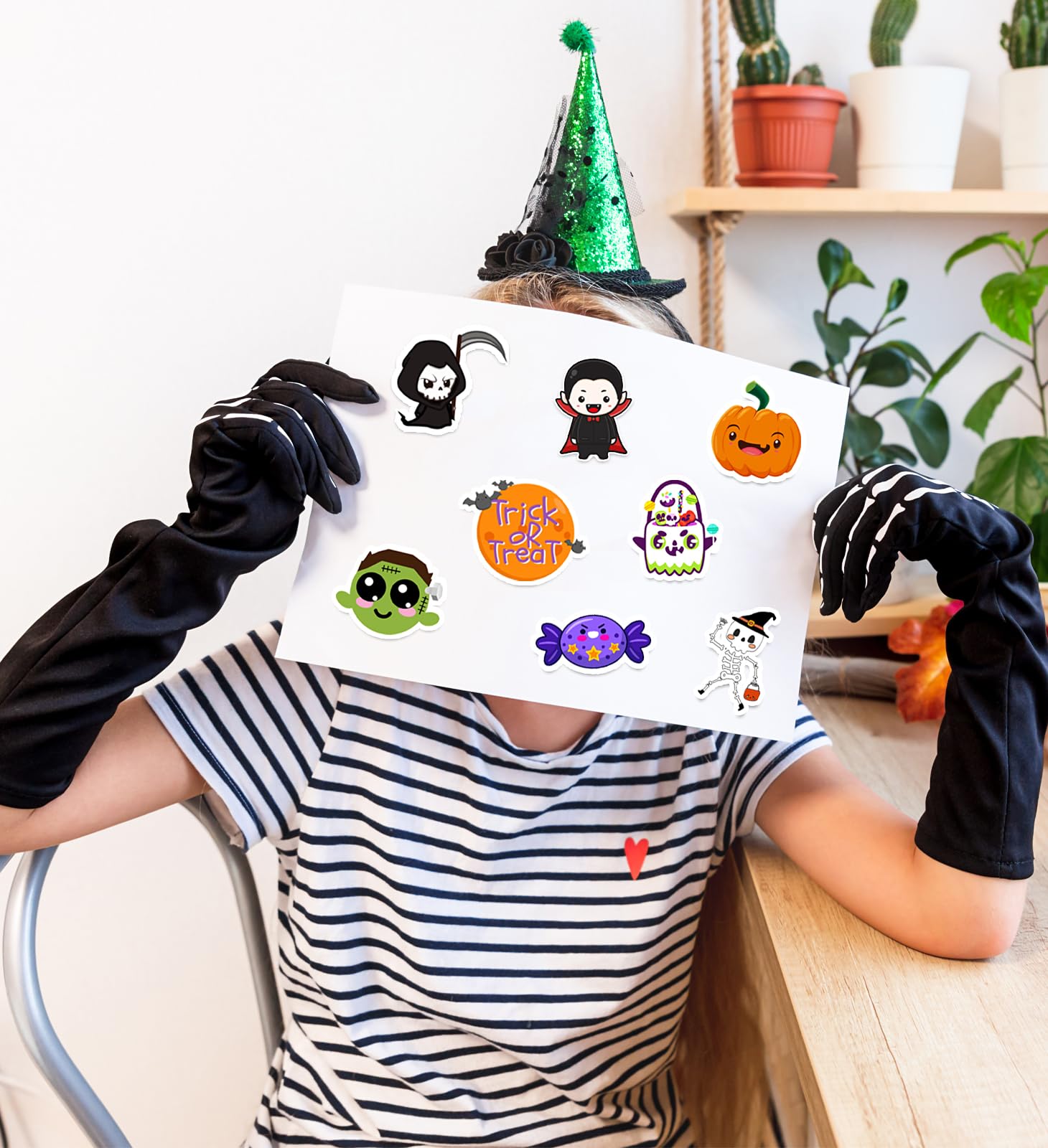 Halloween Party Favors, Halloween Stickers, 100 PCS Non Repeating Vinyl Waterproof Stickers for Kids, Hall-oween Decorations Games Treats Classroom Crafts Gifts Party Supplies