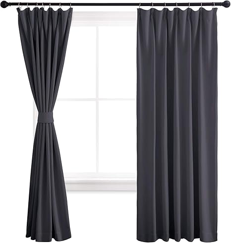 Amazon Nicetown 1級遮光 カーテン 断熱 防音 幅100cm丈230cm グレー 2枚セット 間仕切り Uvカット 昼夜目隠し 断熱断冷 防寒 省エネ 部屋 寝室 賃貸屋 リビングルーム おしゃれ カーテン オンライン通販