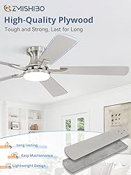 ZMISHIBO 52 Inch Ceiling Fan with Light, App&Remote