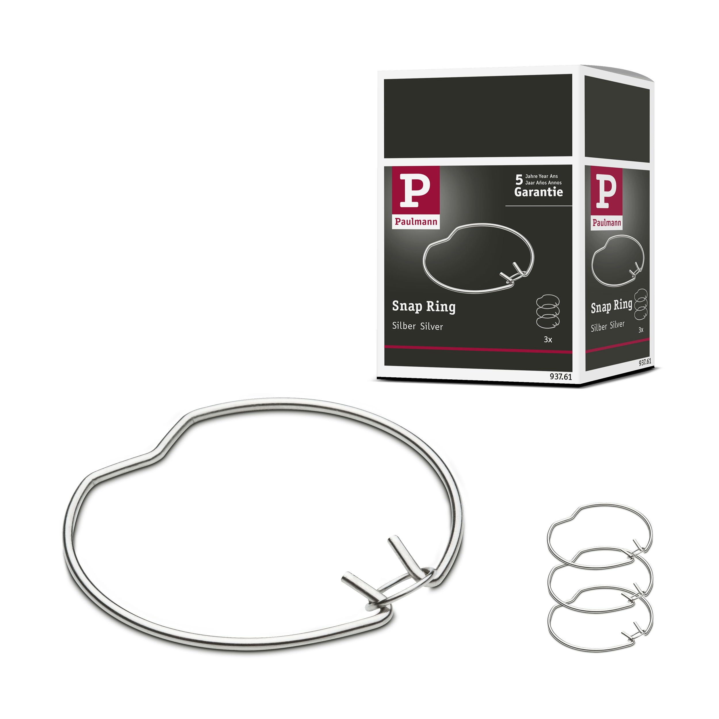 Paulmann 93761 51mm snap Ring Set of 3 Silver/Metal