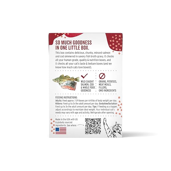 THE HONEST KITCHEN MINCED – SALMON & COD IN FISH BROTH GRAVY WET CAT FOOD, 5.5 OZ (PACK OF 12)