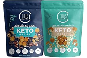 ChipMonk Keto Cookie Bites Classic Bundle - Keto Snacks with Zero or Low Carb, Gluten-Free Keto Cookies, High Fat, Protein, Low Sugar Dessert Snack Foods for Ketogenic Diets - 2 Pouches (16 Bites)