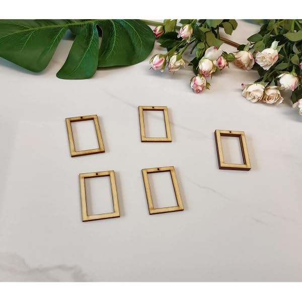 Texan Wood Crafts Rectangle Wood Cutout Earring Blanks - Dangle Hanging Style, All Sizes Available