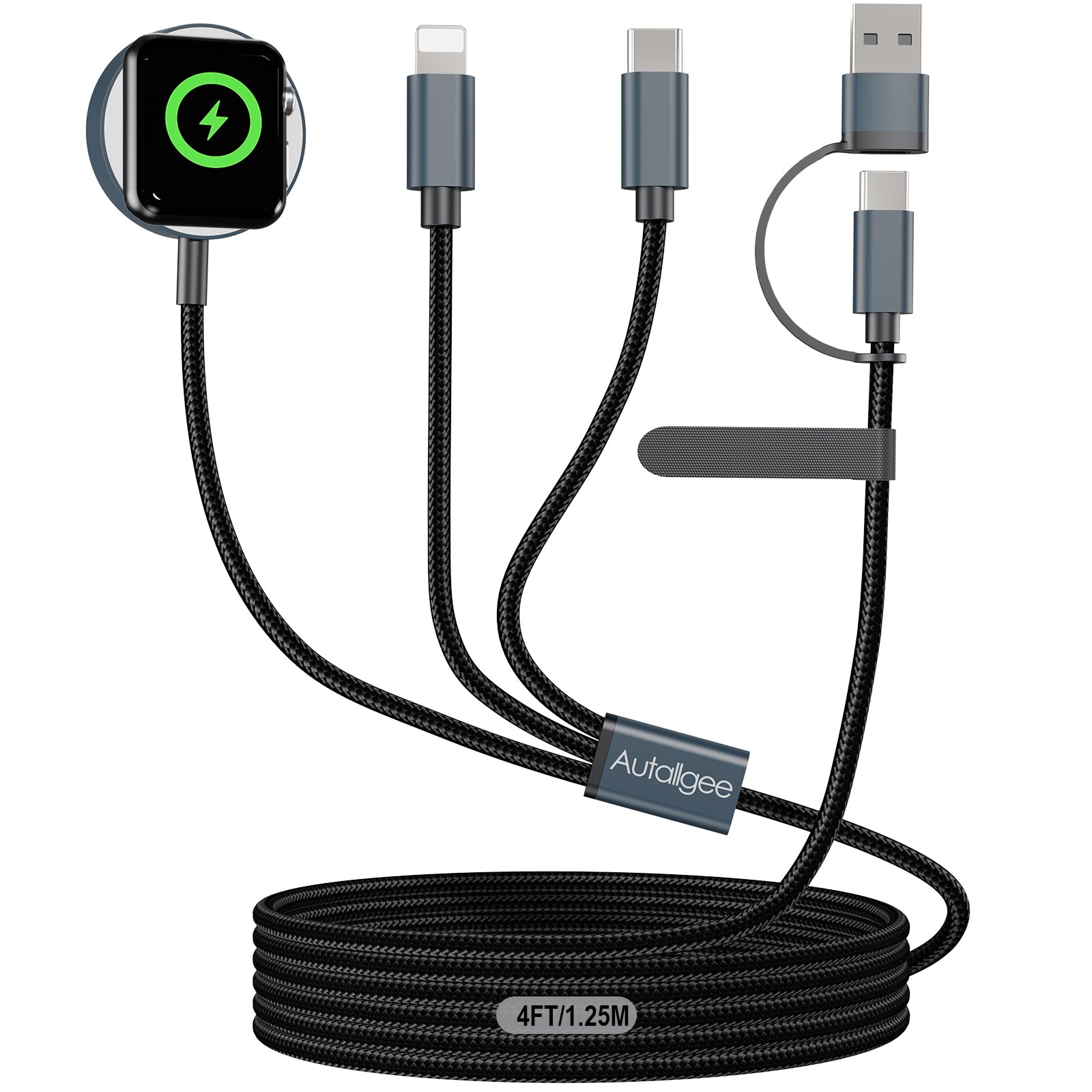 Travel Essentials for Apple Watch Charger,3 in 2 USB C Cable for Multi Charging Cable Cord,Vacation Camping RV Essentials Portable Designed for iWatch &iPhone 17-11 -4FT ?