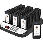 SavvyMate Restaurant Pager System, Beeper Pager for Restaurant,30 Buzzers | 1640Ft, Plug and Play, Queue Calling System with Vibration, Flashing with Beep, Buzzers for Food Court/Fast Food/Cafe/Bar