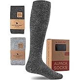 Juclise Alpaca Wool Heavyweight 15-25 mmHg Knee High Compression ​Support Socks Thick Winter Thermal Warm Soft Travel Flying