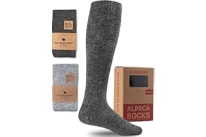 Juclise Alpaca Wool Heavyweight Knee High ​Compression Socks, Thick Winter Thermal Warm Soft Circulation Travel Flying, Dark 