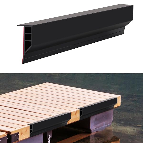 GAAHING HEAVY-DUTY BOAT DOCK SIDE BUMPER, FULL FACE DOCK EDGING GUARD FOR PILING AND PIER PROTECTION, INCLUDES MOUNTING SCREWS AND ADHESIVE (BLACK, 10PCS X 19.7″)