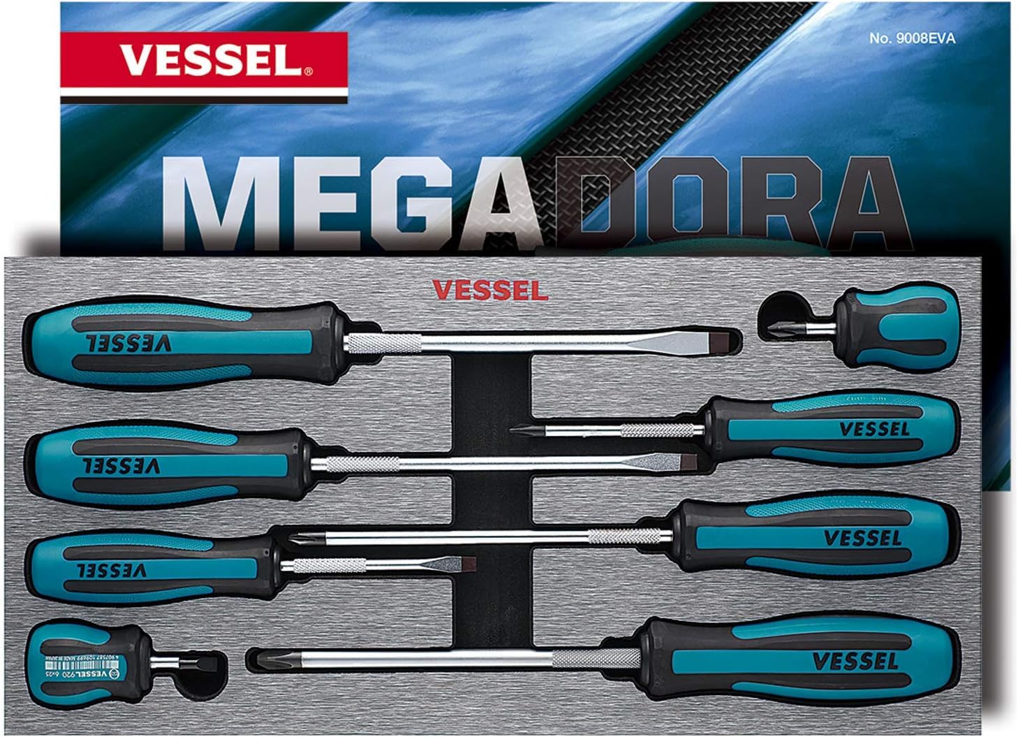 VESSEL MEGADORA Screwdriver Set 8pcs. 9008EVA (EVA Foam Set)
