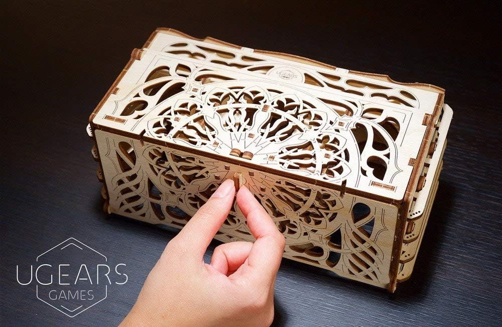 UGEARS 70068 3D Model Kit Board Games Card Holder Wooden Card Holder for 12 Card Packages Wooden Kit Card Games for Adults Model Making Set Game Accessories - Image 3