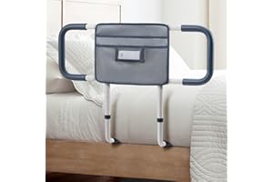 CanFord Bed Rails for Elderly Adults Safety Extended Side Assist Grab Bar Handrails for Seniors Adjustable Bed Cane with Motion Sensor Light Bed Guard Handle Bedside Railing, Fit King Queen Full Twin