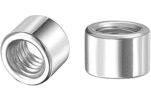 uxcell Round Weld Nuts, M8 x 12mm x 8mm Weld On Bung Female Nut Threaded - 201 Stainless Steel Insert Weldable 20pcs