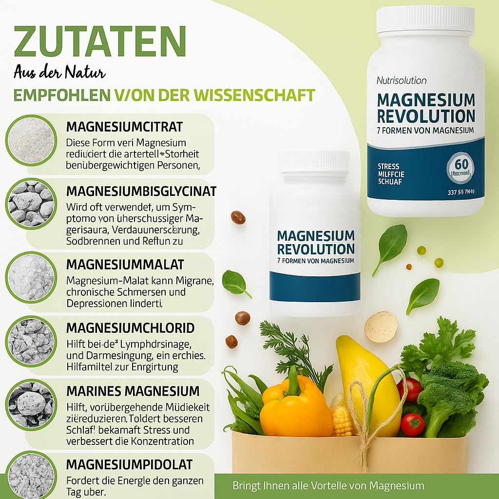 Magnesium Revolution von NutriSolution I Magnesium-Marin, Magnesium-Bisglycinat, Magnesiumcitrat, Vitamin B6 I Stressabbau, Energie, Schlafqualität I 60 Kapseln I 30 Tage Vorrat I Made in France 3