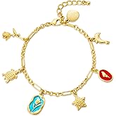 Gold Bracelet for Women Chunky 14k Gold Plated Textured Bracelet Handmade Heart Link Dainty Bracelet Fashion Jewelry