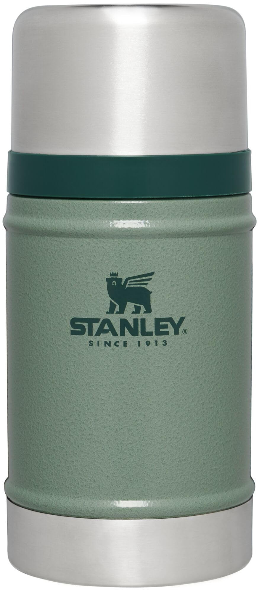 Photo 1 of Stanley Classic Legendary Large Food Jar 24 oz | Vacuum Insulated Food Container | Wide Mouth Screw On Lid | Packable for Travel | Stainless Steel & Leakproof Lid | Hammertone Green