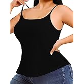 DAGGLOSA Plue Size Women's Tank Top with Built-in Bra - Racerback Summer Camisole Top U Neck Ribbed Beach Fashion Clothes