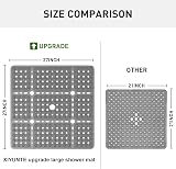 XIYUNTE Large 70x70cm Non Slip Shower Mat Anti Mold Grey view 3