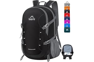 Venture Pal 40L Lightweight Packable Travel Hiking Backpack Daypack-Black