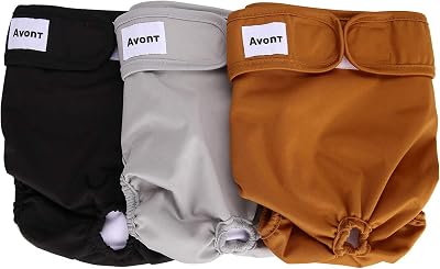 Avont 3 Pack Reusable Dog Diapers Large Washable Eco-Friendly F Females
