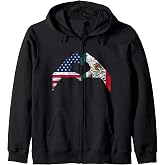 America Mexico Flag Vintage Mexican Roots American Zip Hoodie