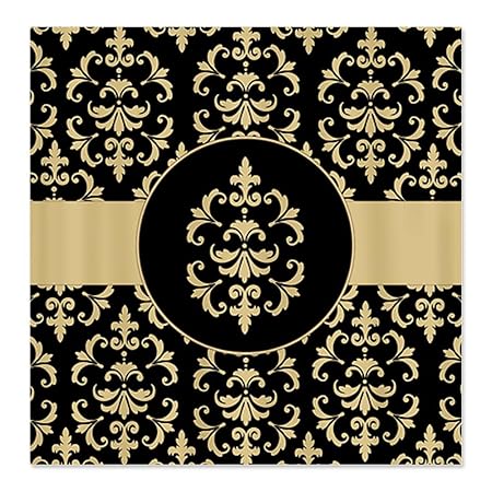 Black And Gold Damask Shower Curtain Amazon Co Uk Kitchen Home